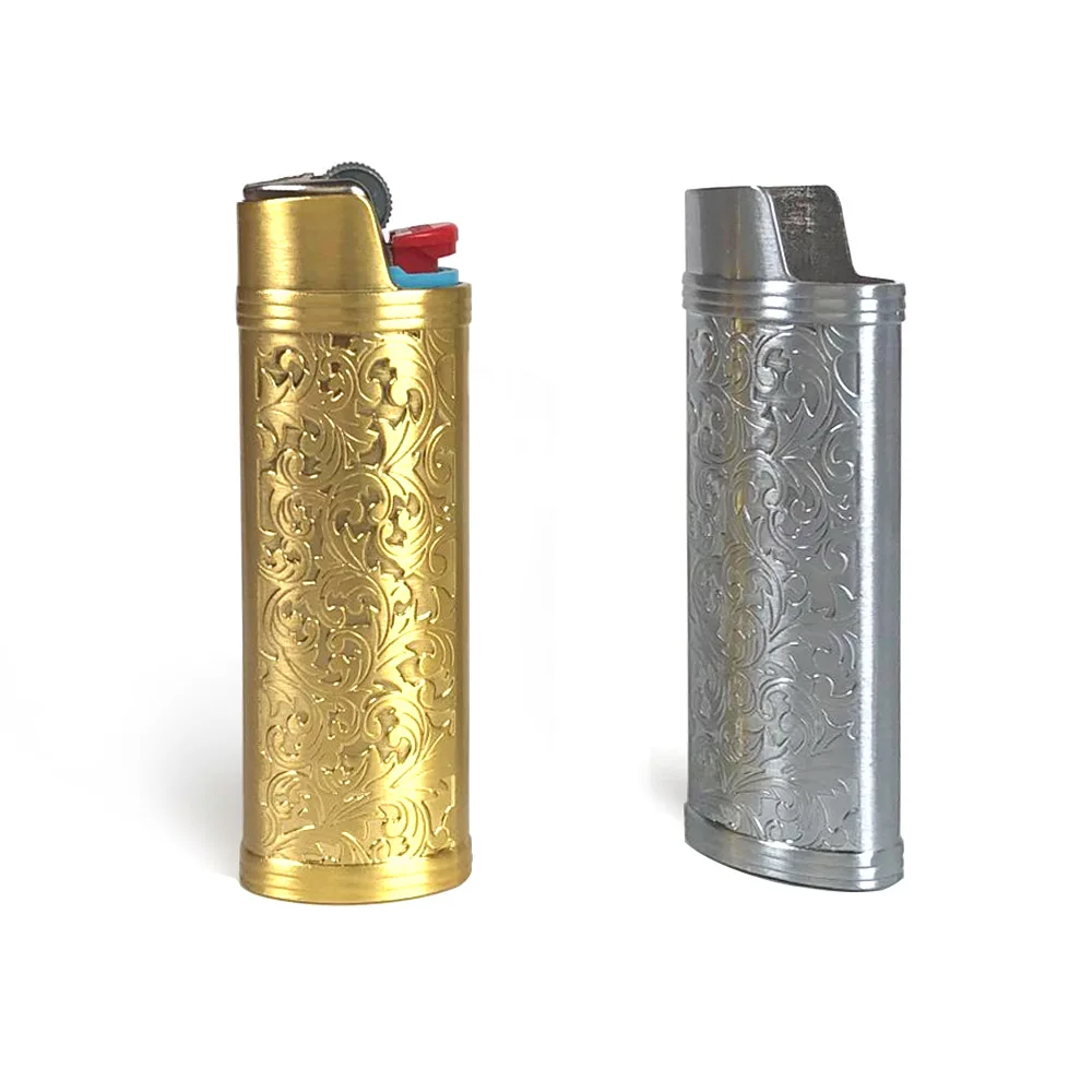 

Metal Armor Full Size Lighter Sleeve Arabesque Sculpture Classic Size J6 Lighter Case Cover Holder For Bic J6 Lighters