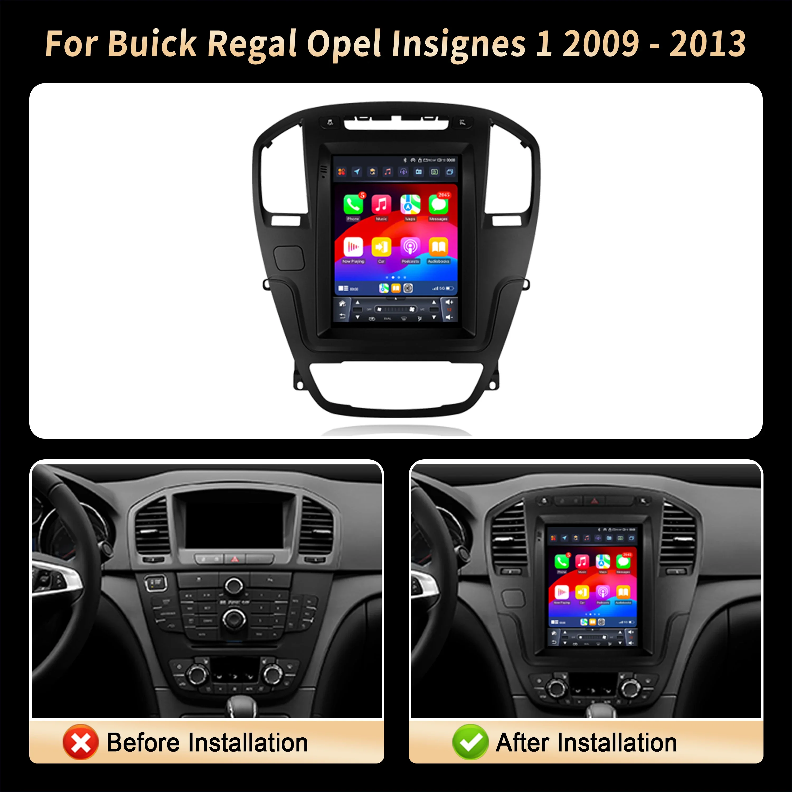 9.7 Inch For Buick Regal Opel Insignes 1 2009 2010 2011-2013 Radio Car Radio Carplay Multimedia Navigation Head Unit QLED Screen
