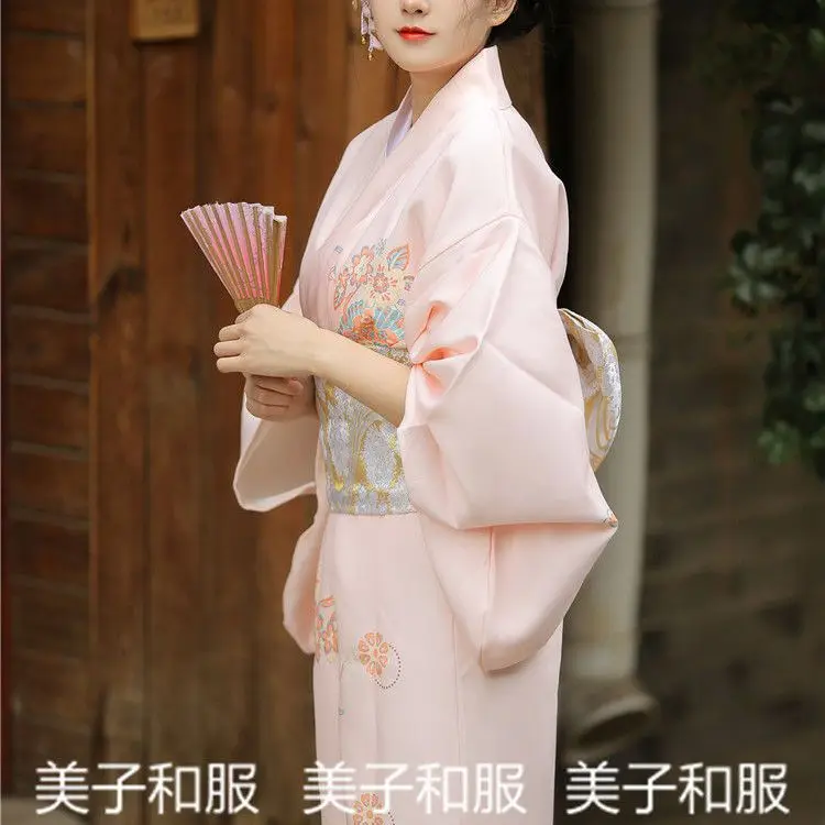 Kimono Women's Formal Attire Dress Japanese Traditional Harmony Style Clothes Improved Japanese Style Kimono