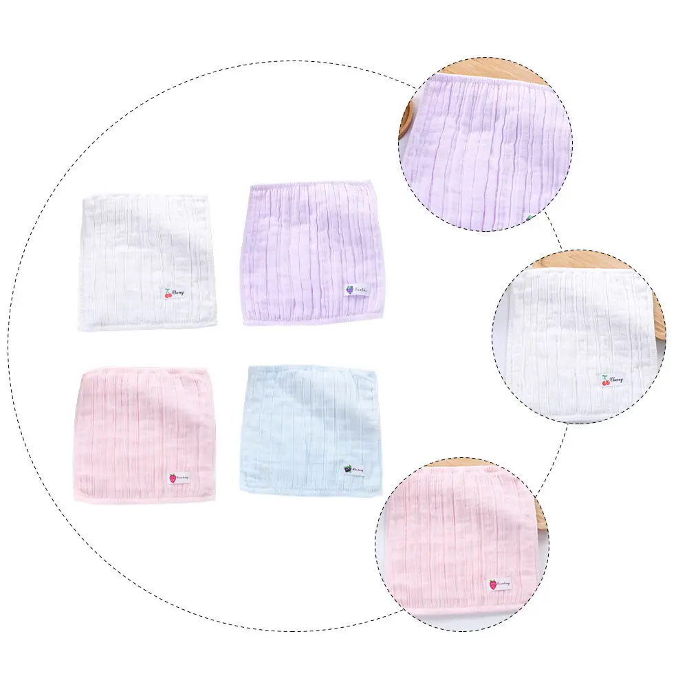 4 stuks puur katoenen handdoek voor kinderen gezichtsreiniging zacht herbruikbaar zweethanddoek wateropname vierkant gaas washandje duurzaam