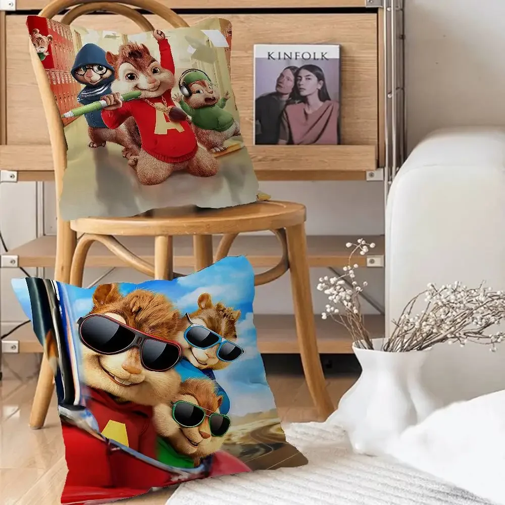 

A-Alvin And T-The Chipmunk-s Pillow Case Removable Washable Cushion Cover – All-Season Soft Linen