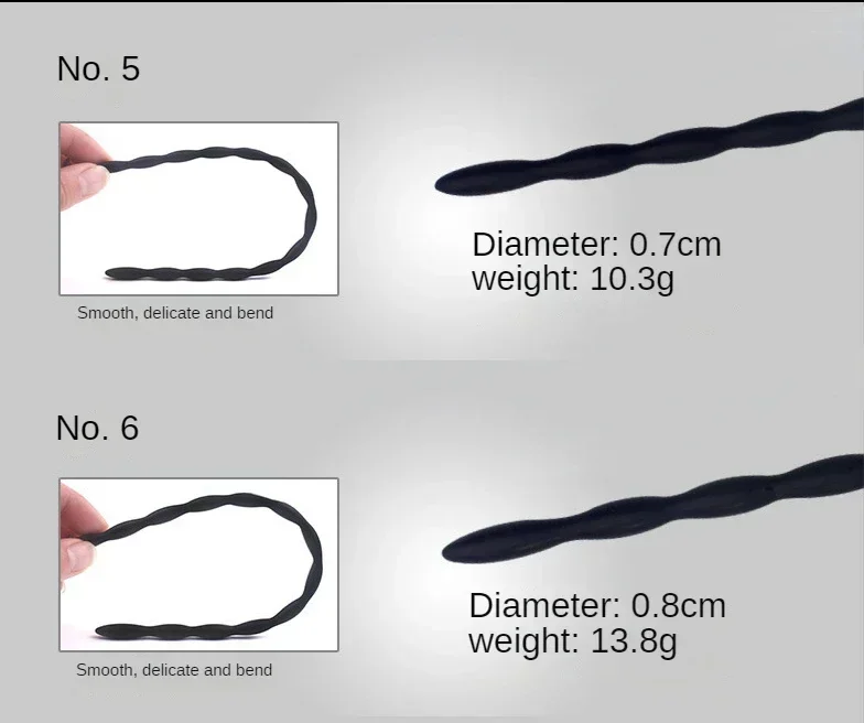 8 أحجام آمنة لينة سيليكون القضيب محفز موسع البولية قضيب القسطرة الجنس لعب الحصان العين عصا للذكور BDSM التوصيل