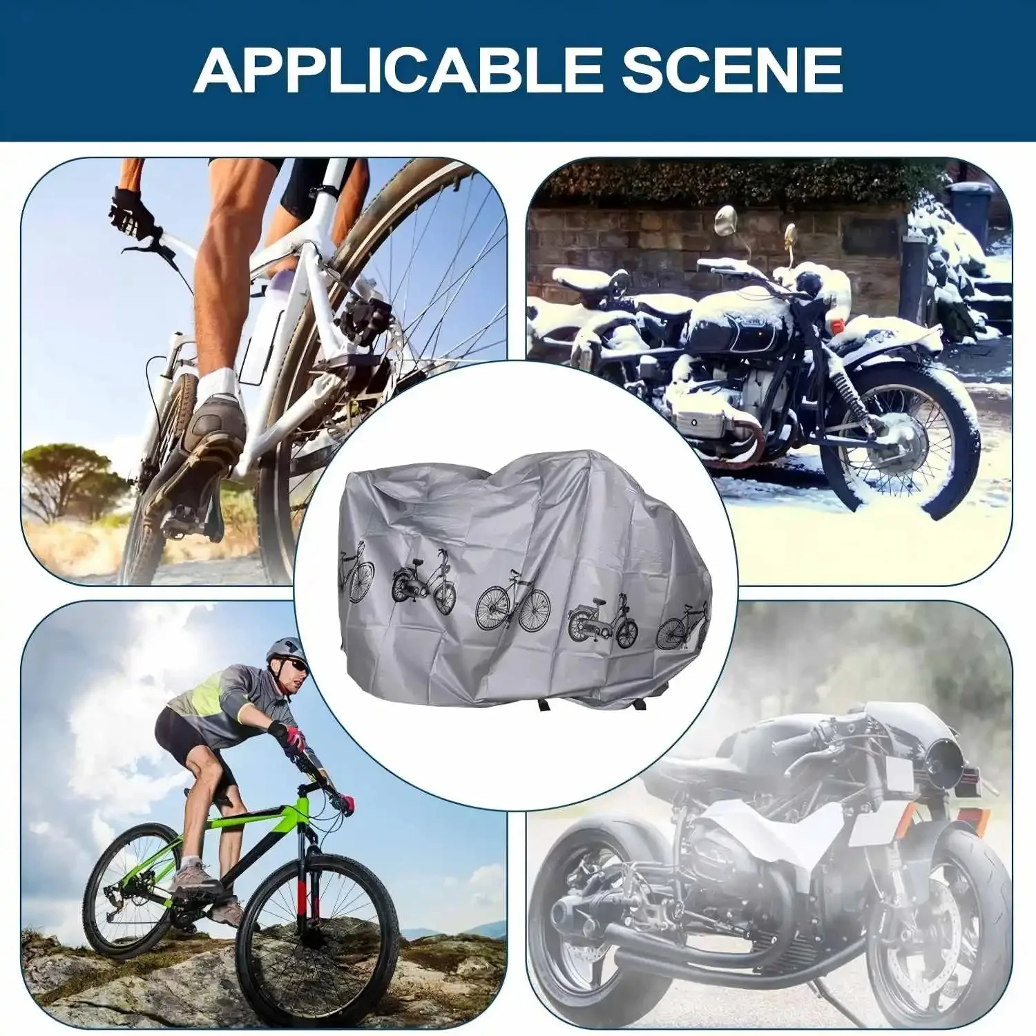 DOMEN Fahrradabdeckung Sonnenschutz Outdoor Wasserdicht für Fahrräder Regenschutz Fahrradabdeckung Multifunktionale Elektrofahrzeugabdeckung – Detail 4