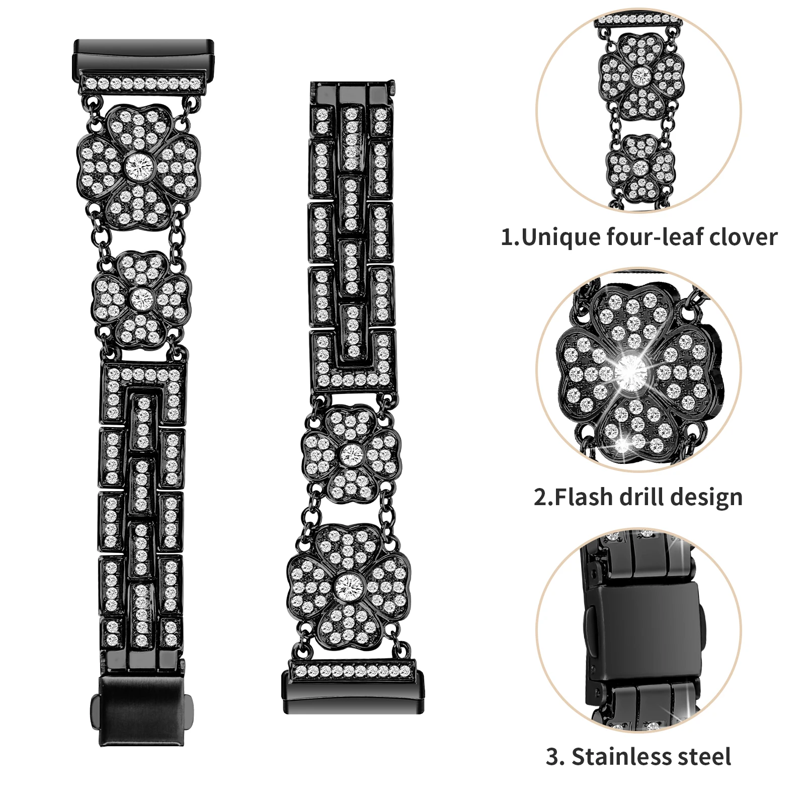 Pulseira de metal brilhante para fitbit versa 3/sense pulseira de relógio inteligente para fitbit versa 4/sense 2 pulseiras acessórios
