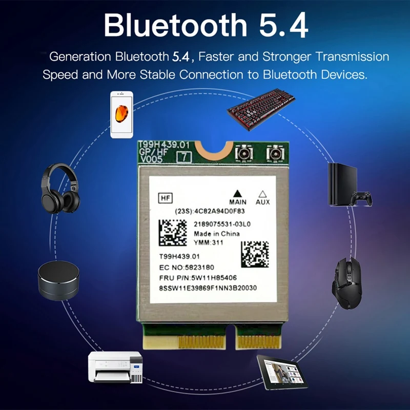 MT7927 WiFi7 Card 2.4G/5G/6G Tri-Band 8774M MT7927 Wireless WiFi Card Bluetooth 5.4 Gigabit Wireless Network Card-A57M