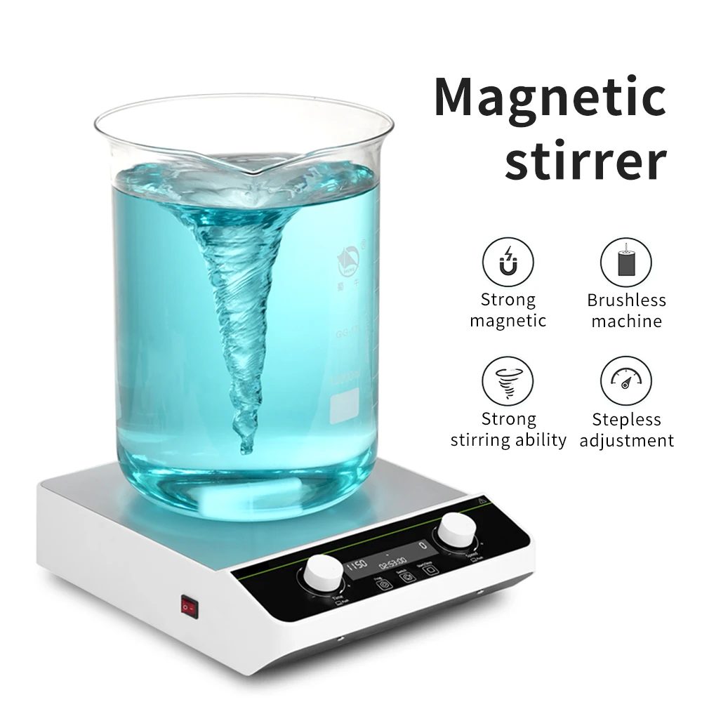 10L High Capacity Magnetic Stirrer 50-1500RPM Lab Equipment Magnetic Agitator Digital Display Magnetic Mixer With Stir Bar