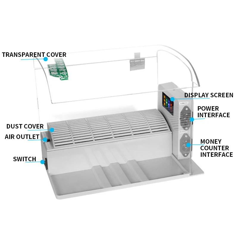 Imagem -05 - Máquina de Contagem de Dinheiro Processador de Poeira Banco Hospital Tampa de Poeira Purificador de ar Processador de Poeira