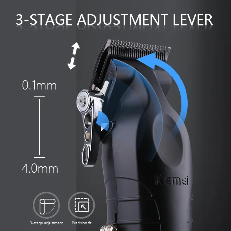 Kemei KM-2296 Professionelle Haarschneidemaschine für Männer Haarschneidemaschine mit Sitzladegerät Haarschneidemaschine Haarschnittmaschine