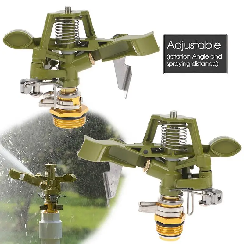 New 1/2 3/4 Inch Metal Pulsating Sprinkler 360 Degree Rocker Arm Rotating Lawn Watering Sprinklers For Garden Irrigation System
