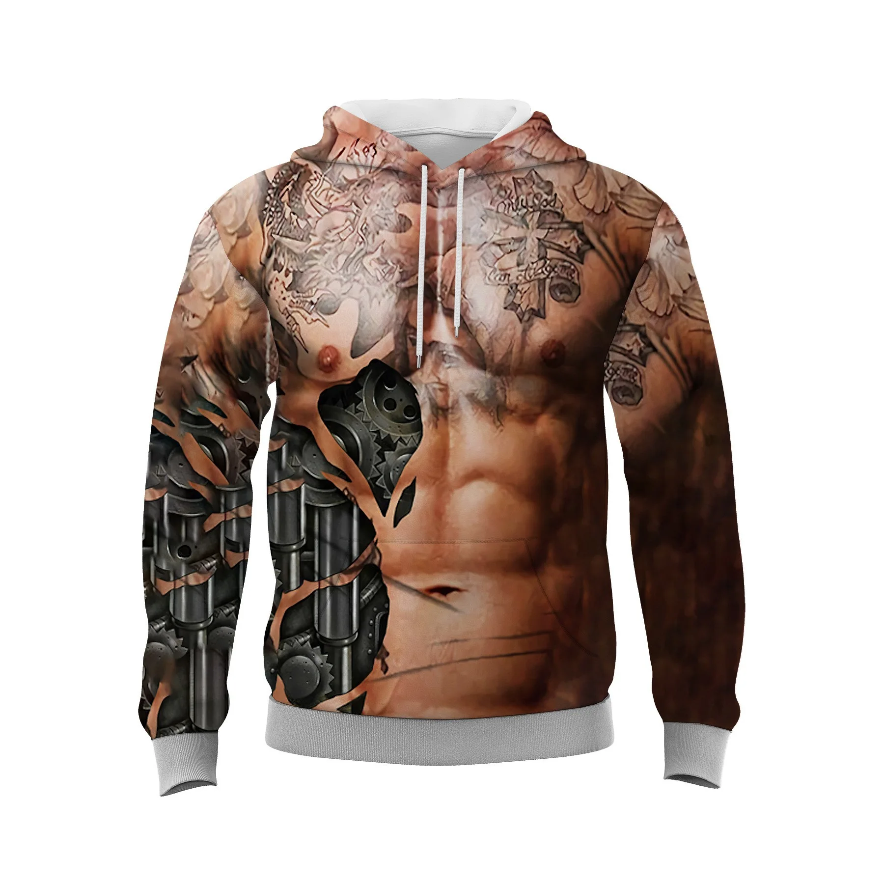Funny Muscle 3D Print Hoodies Men's Women Autumn Hooded Sweatshirts Fashion Streetwear Harajuku Pullovers Y2k Tops Man Clothing