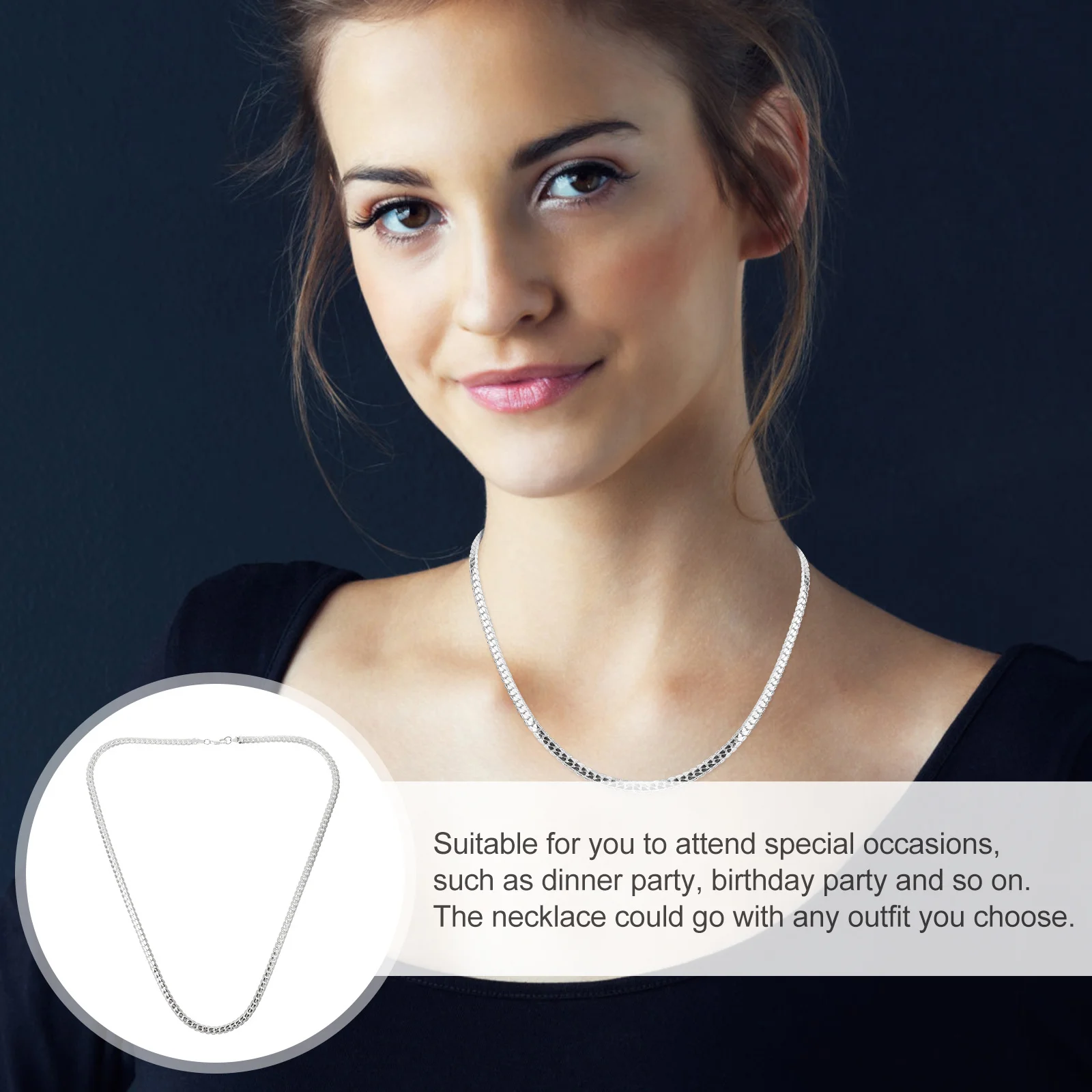 

Silver Tennis Necklaces Simple Lightweight Clavicle Chain Elegant Women Jewelry for Daily Wear Tennis Necklaces for Women