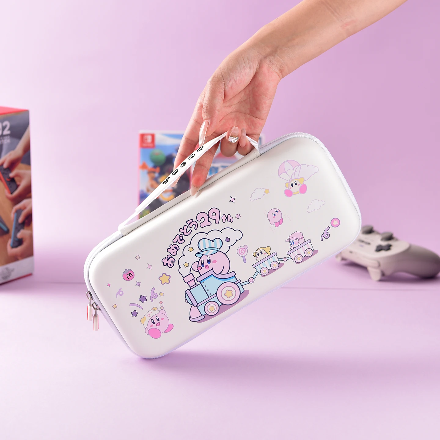 حقيبة تخزين Switch2 Ns2 ملحقات صندوق تخزين كرتوني حقيبة يد محمولة مقاومة للماء ومضادة للسقوط لعبة محيطية