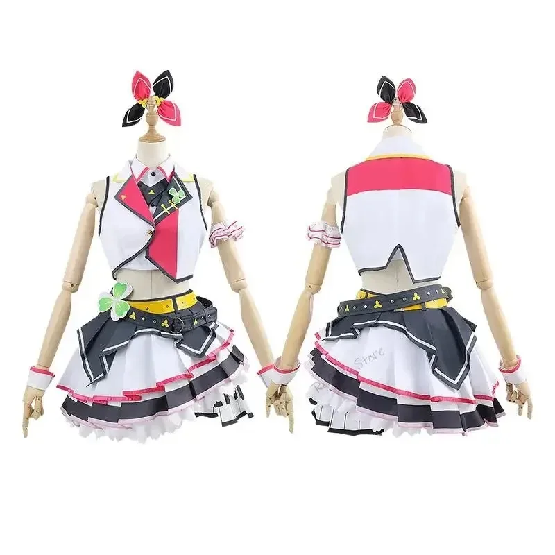 مشروع Sekai الملونة المرحلة الفذ المزيد من القفز زي Hanasato Minori Momoi Airi Hinomori Shizuku تأثيري فساتين مجموعة كاملة