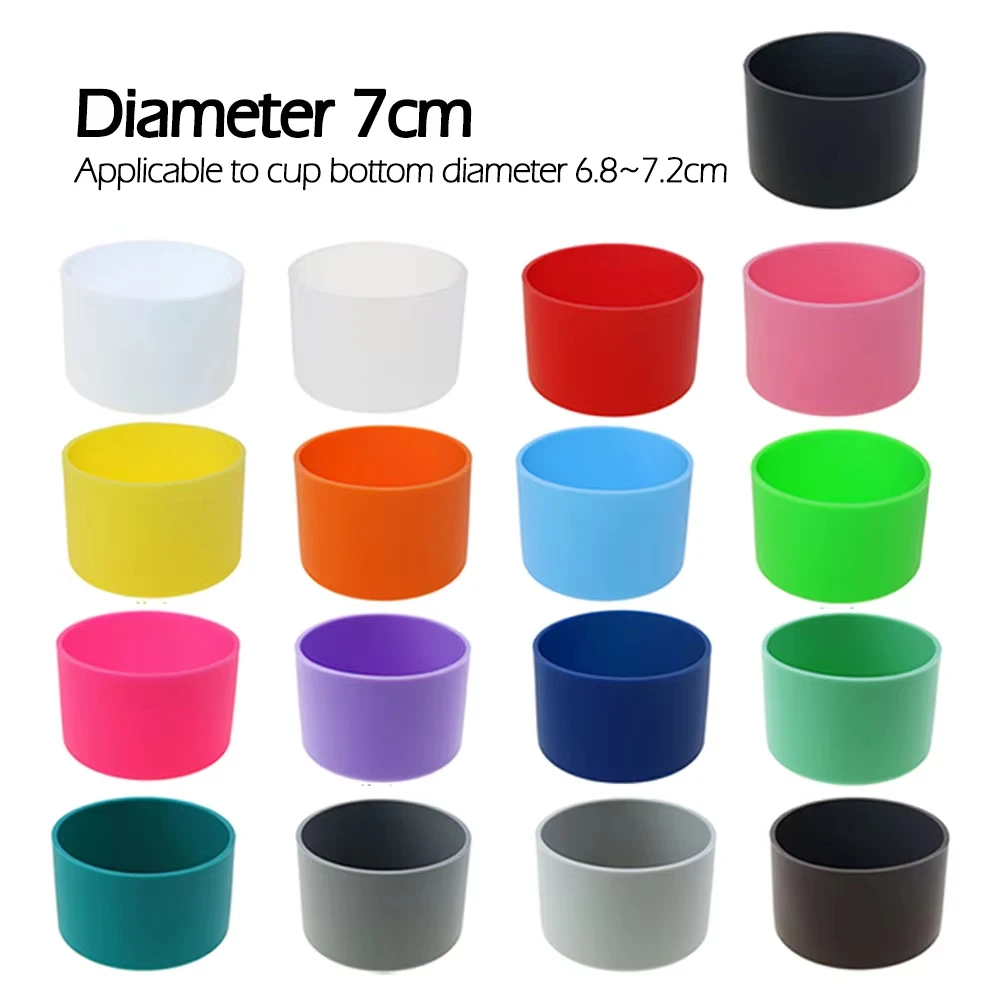4PCS/LOT 7cm Soft Silicone Cup Bottom Sheath Protector Sleeve For Glass Water Tea Bottle Anti Damage Accessories