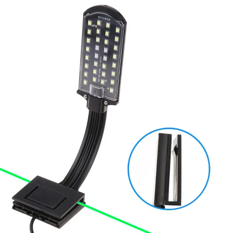 ปลาสำหรับถังคลิปบน Light CLAMP Aquarium ไฟขนาดเล็ก 32 ลูกปัด LED สีขาวและสีฟ้า 5W ส่งเสริมน้ำ Grow