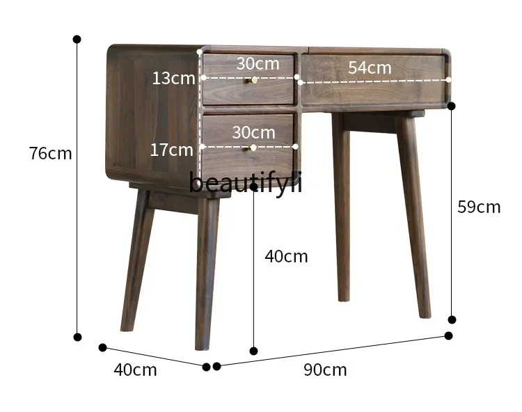 

A16 North American Walnut Solid Wood Dresser Dresser Furniture Solid Wood Small Apartment Mini
