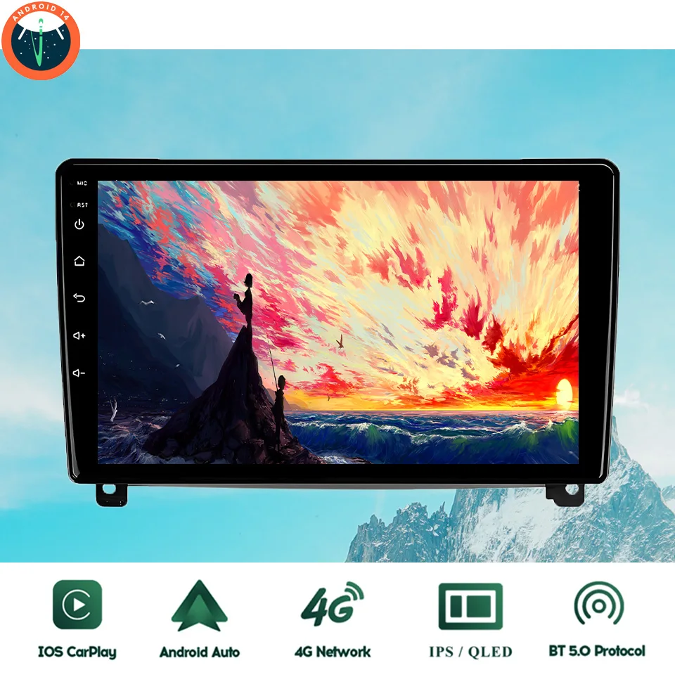 

9‘’ QLED Android 14 8G Ram Car GPS Navi Music Video Multimedia Player For Peugeot 407 2004 - 2011 Auto Stereo Head Unit Carplay