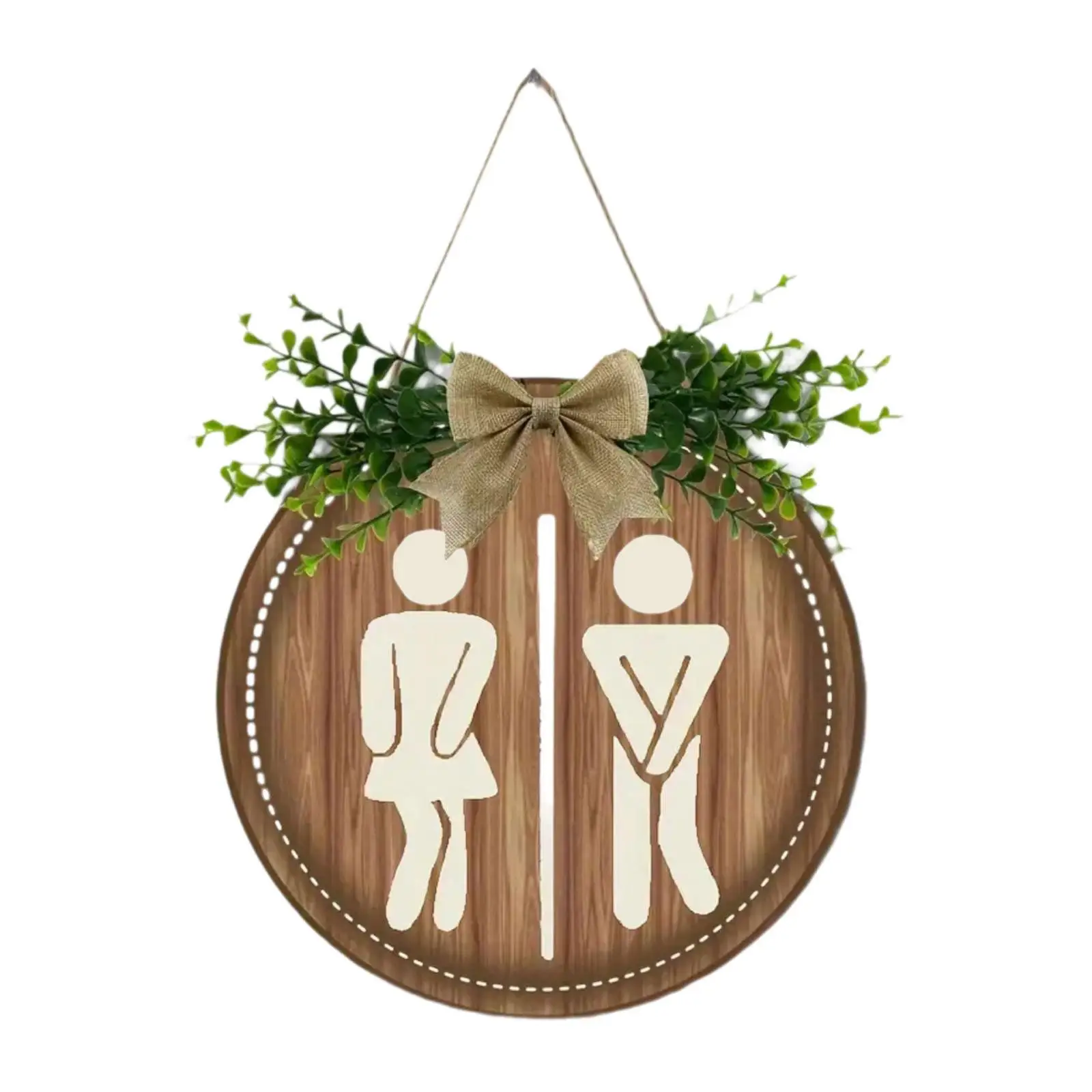 Toilet Hanging Sign Rustic Gender Restroom Decor for Bathroom Wall Farmhouse