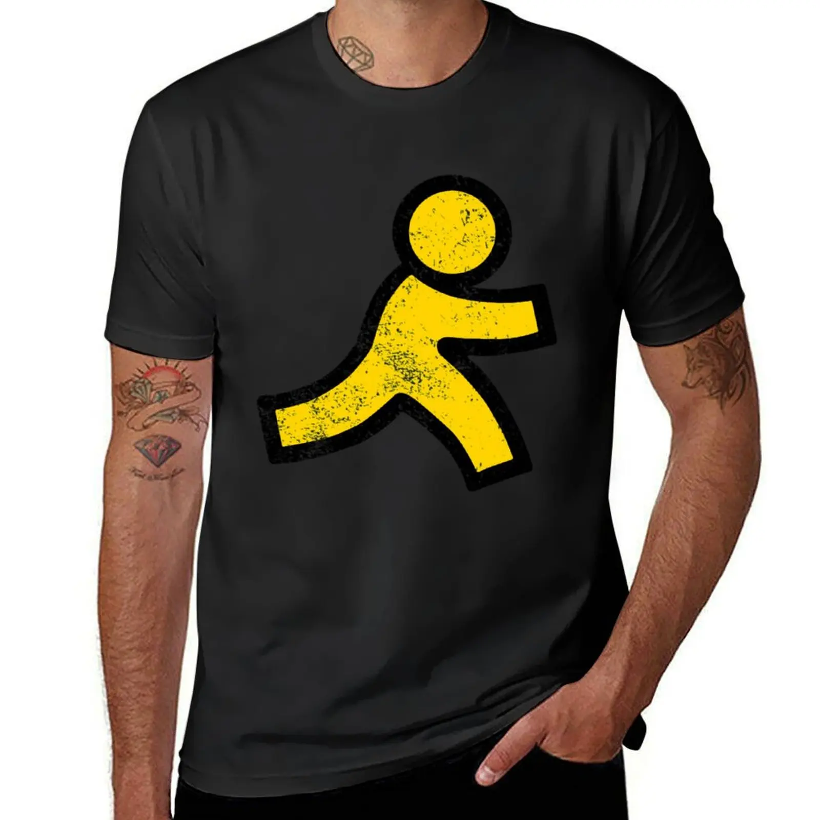 AOL Instant Messenger T-Shirt oversized boys animal print anime customs design your own men clothings