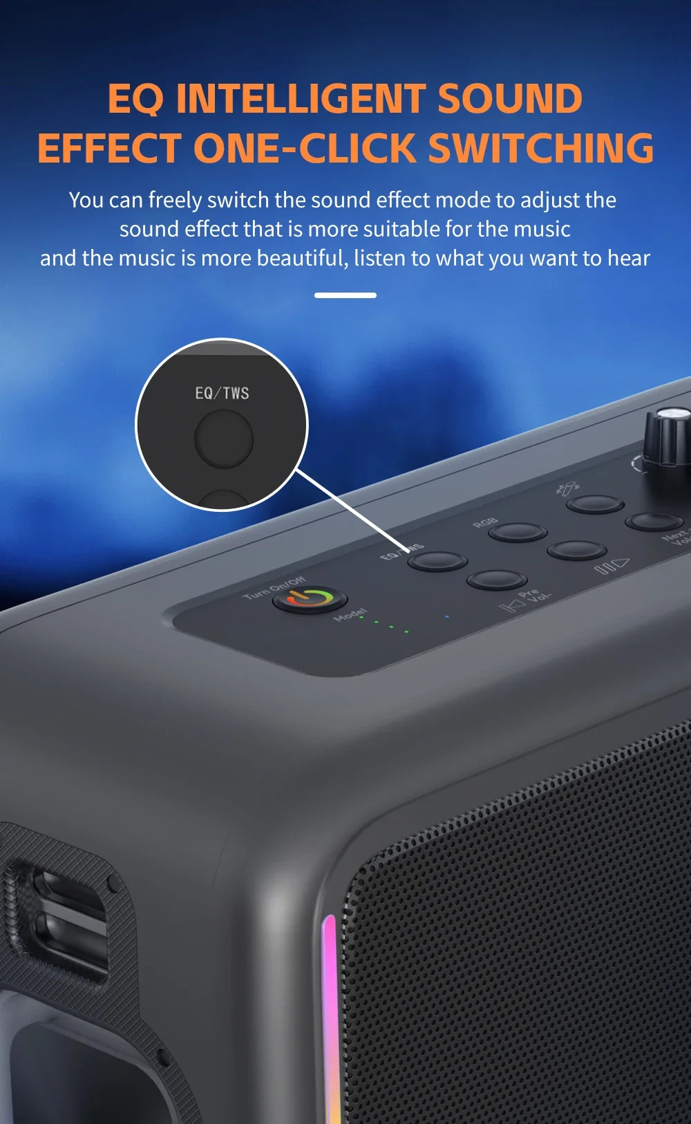 X14 200W Triple Frequency Karaoke Machine With Two Wireless Microphones, Stereo Bass Boombox,Karaoke Speaker For Adults & Kids