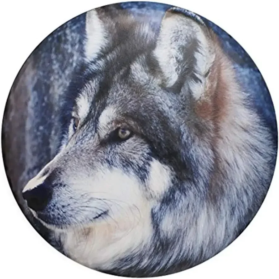 Wolf Spare Tire Cover Wheel Cover with Wolf Print Waterproof Dust-Proof Universal Fit for Trailer RV SUV and Camper Van 16 Inch