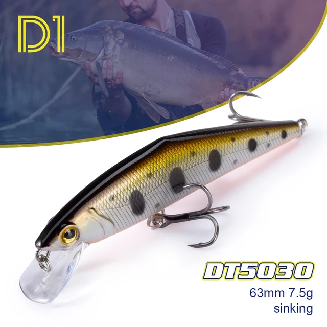 D1 Stream Fishing Lure 85mm 14.7g 63mm 7.5g Heavy Sinking Small Minnow D-CONTACT Sztuczna przynęta na pstrąga Okoń DT5030