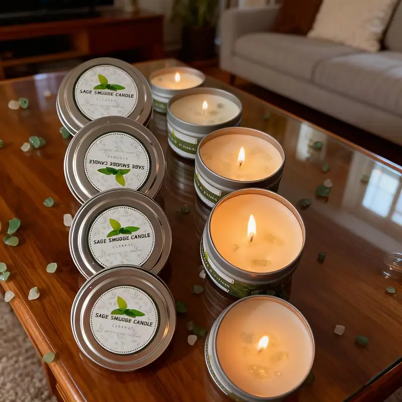 Holiday Gift for Women • Sage Cleansing Candle Set