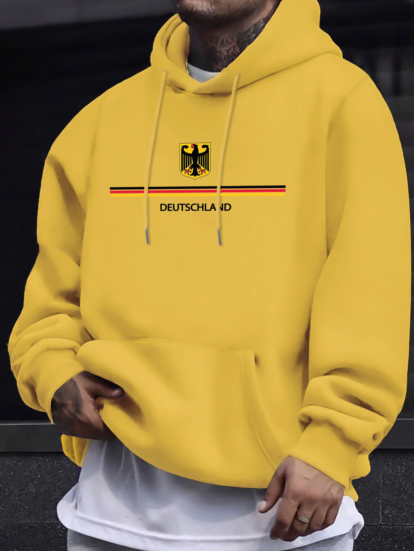 Deutschland Letter Creative Print Unisex Sportswears Warm Fleece Sweatshirt Autumn Sports Clothes Casual Comfortable Hoodie Man