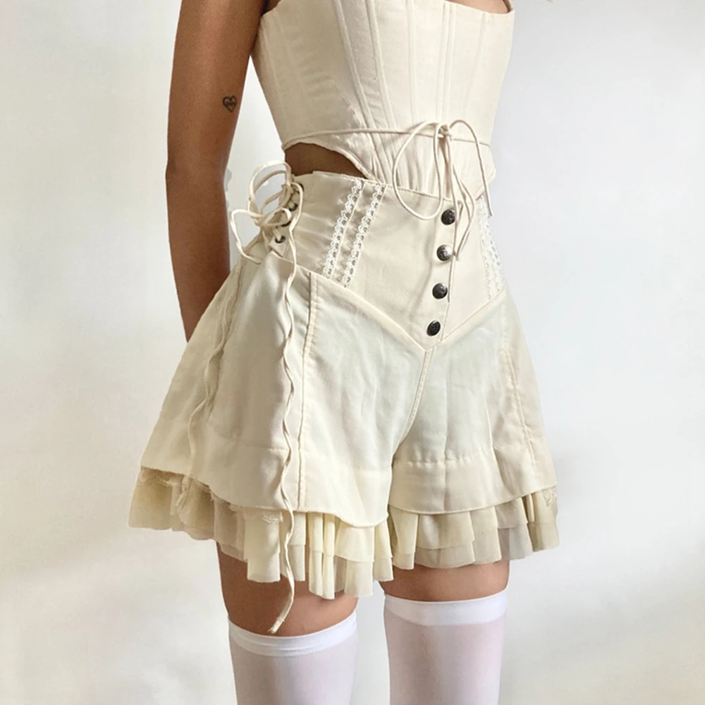 

Lolita Corset Shorts Women Girls Steampunk Ruffles Empire Pants
