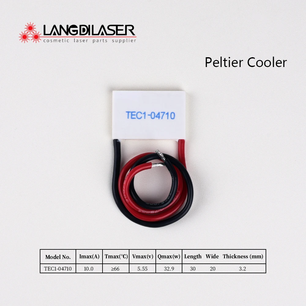 Cooling Peltier Plate TEC1-04710 (5 pcs)  For Cosmetical Medical Laser Handpiece , Size : 30*20*3.2mm / Cable On Side 30&20mm