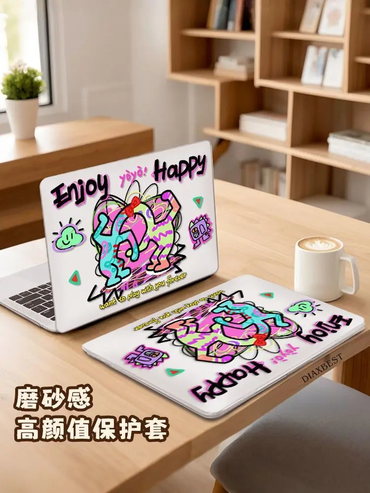 Graffiti Monster Laptop Case for Macbook Air 13.6 15 M5 M1 Pro 14 M4 M3 16 M2 Mac Crystal Clear Cover A2681 A3113 A2442 Slim