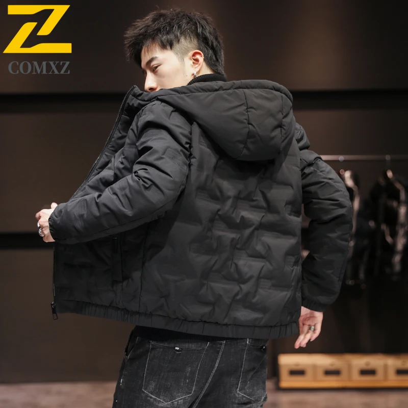 

Men's Winter Jacket 2025 Hooded Business Luxury Office Winter Warm Bread Jacket Windproof Outdoor Travel Windproof Parker Coat