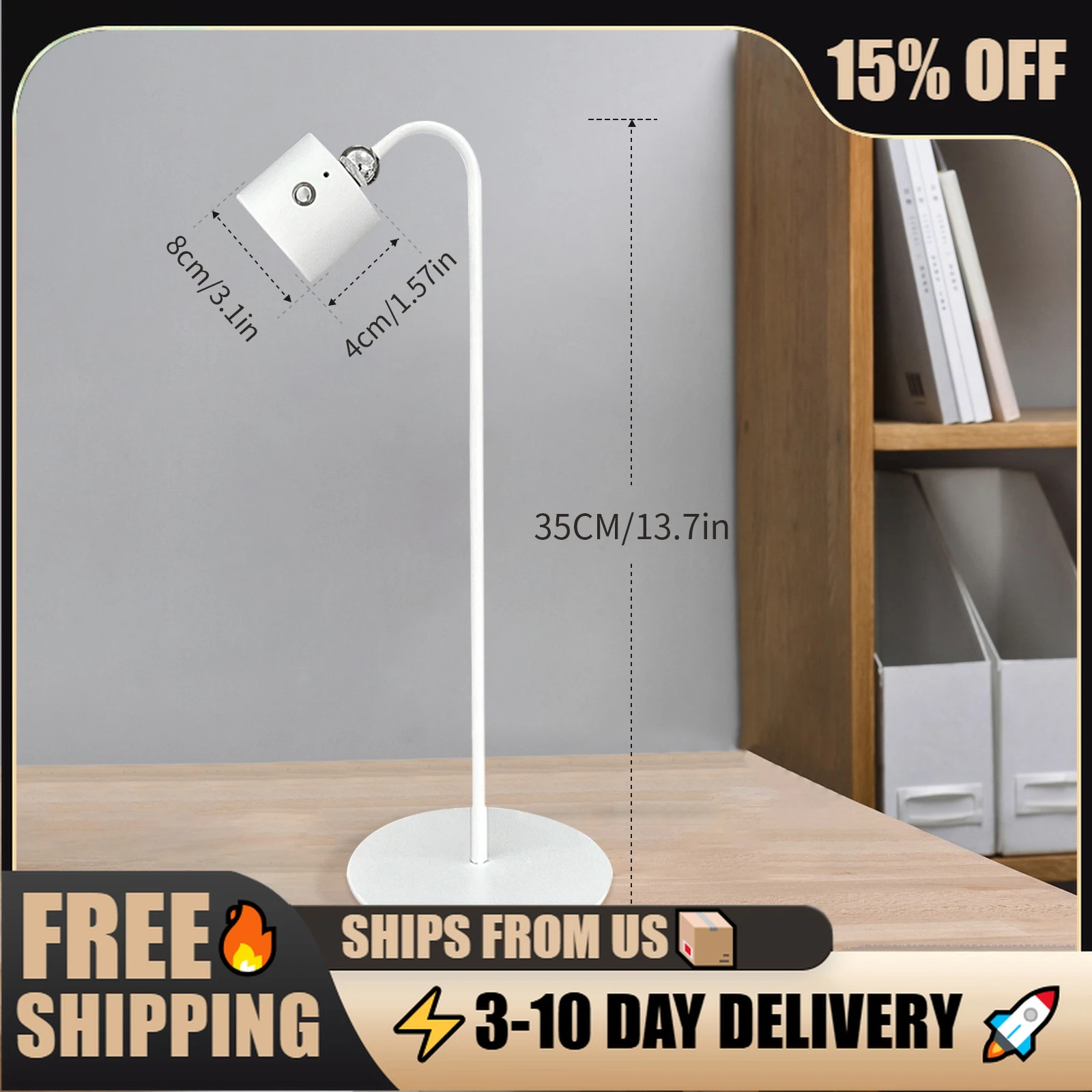 

3-Level Dimmable Magnetic Desk Lamp Portable Detachable LED Light for Home/Office, Modern Space-Saving Design with Stylish Decor