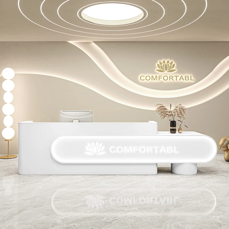 Room Office Table Front Desk Reception Counter Clothes Long Beauty Institute Atelier Entrances Tables Reseption Luxurious Cheap
