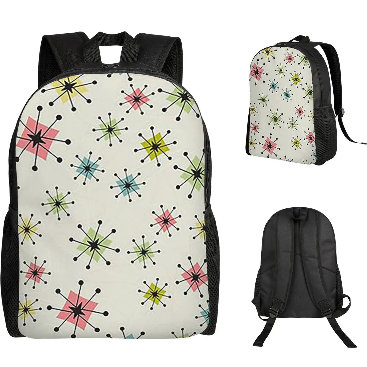 Atomic Era Graphic Student Backpack School Bag Hiking Travel Daypack for Men Women Fashion Bookbag Shoulder Bags