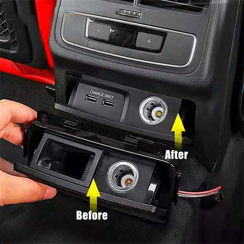 

Car Double USB Charging LHD Double USB Charging Rear Seat Double USB Charging For A4 B9 A5 B9 8W