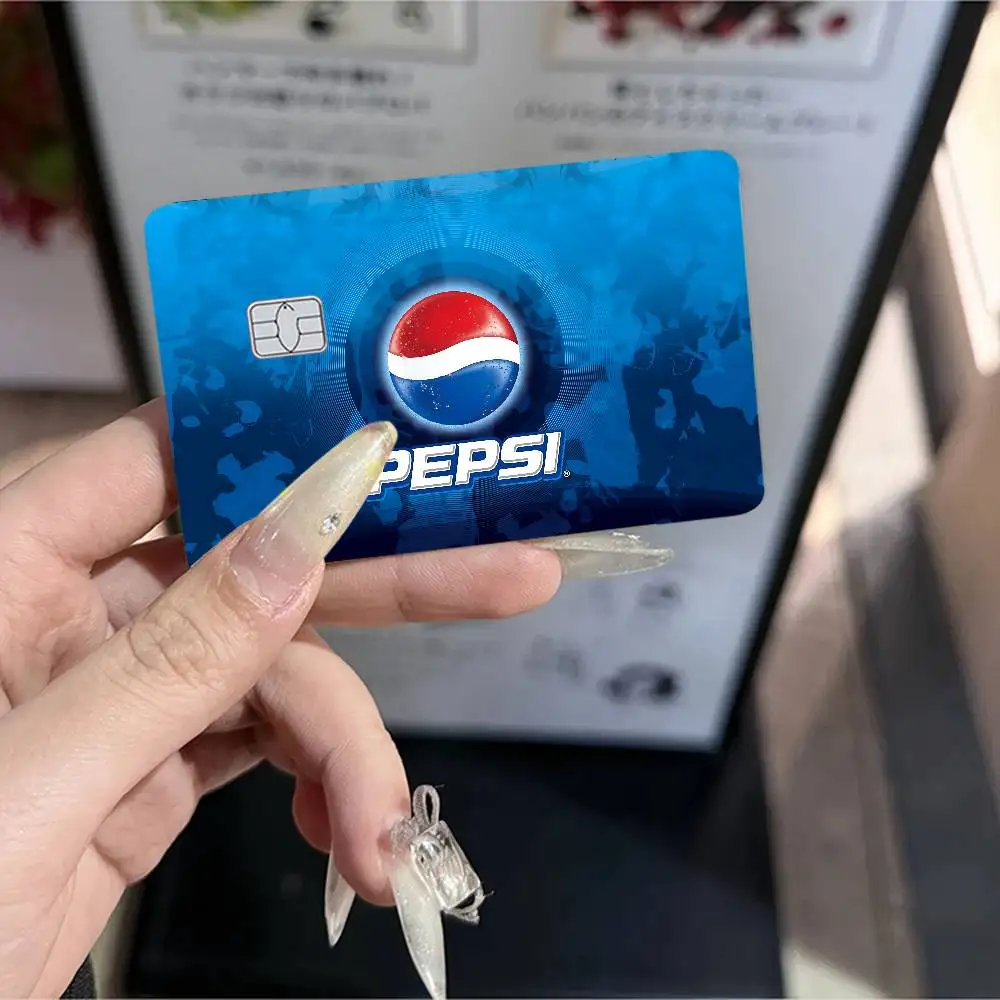 أزياء الفن طباعة P-pepsi شعار Anmie ملصق فيلم غطاء الجلد لبطاقة الائتمان بطاقة الخصم البنك الأمامية