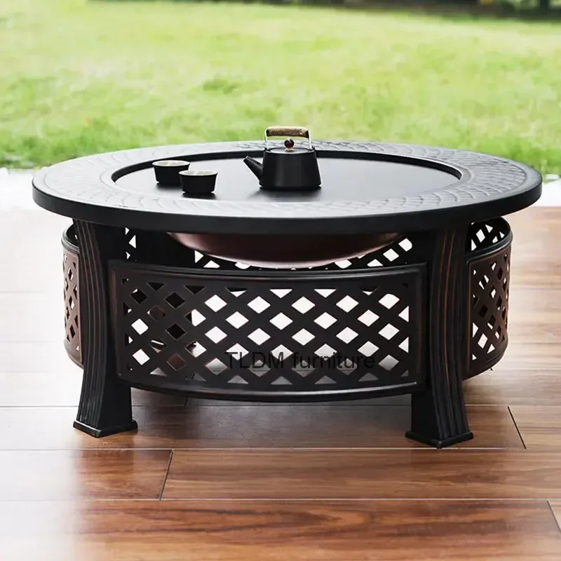 Indoor Charcoal Brazier Grill Stand Home Villa Heating Fire Pits Outdoor Brazier Table Courtyard Barbecue Stove Camping Furnace