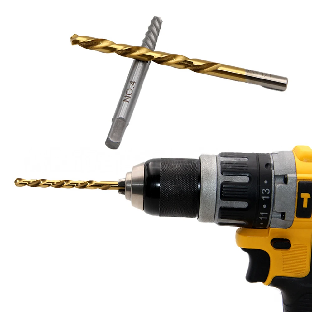 

10/14 шт., набор спиральных сверл для жареного теста, инструмент для нарезания резьбы с грубыми зубьями, набор сверл из высокоскоростной стали для деревообрабатывающего инструмента