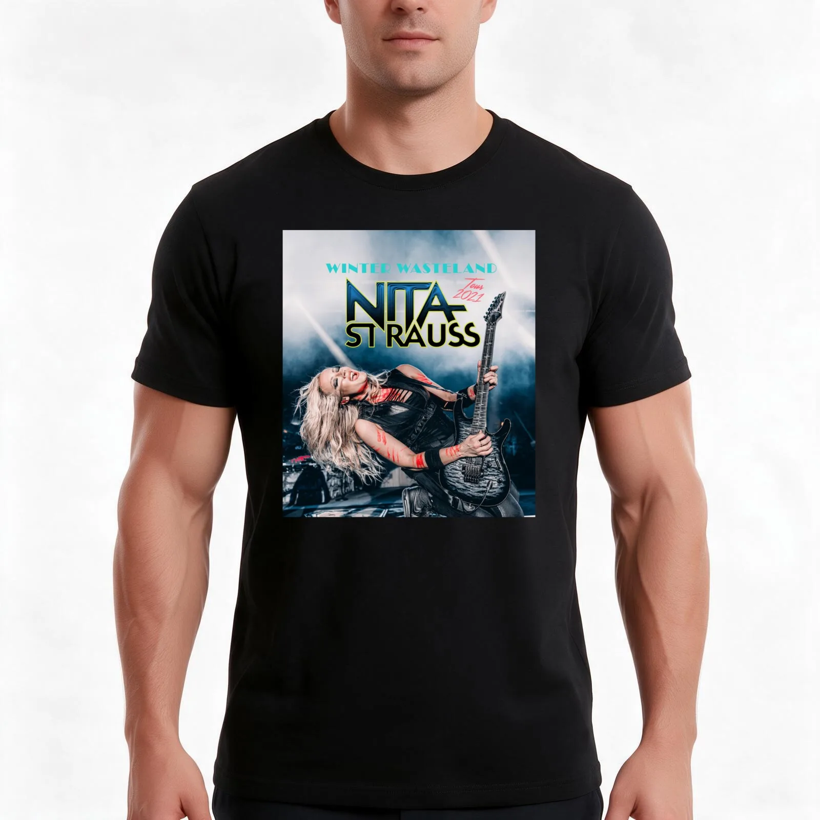 viferit Nita Strauss Winter wasteland tour 2021 T-Shirt Summer Casual Cotton Tee Oversized Streetwear Tops Unisex Men Women
