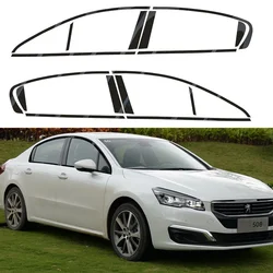 For Peugeot 508 2011-2017 Sedan Window Chrome Delete Blackout ABC Pillars Glossy Black Stickers