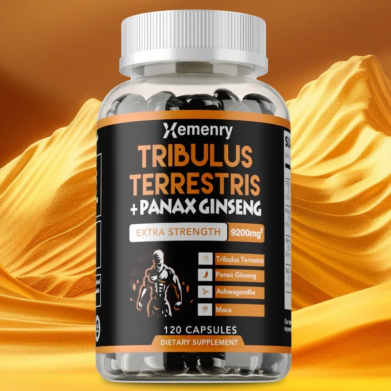 

Tribulus + Ginseng Supplement - Boosts Energy, Muscle Mass, Endurance and Vitality, Mood, Immunity, for Men & Women