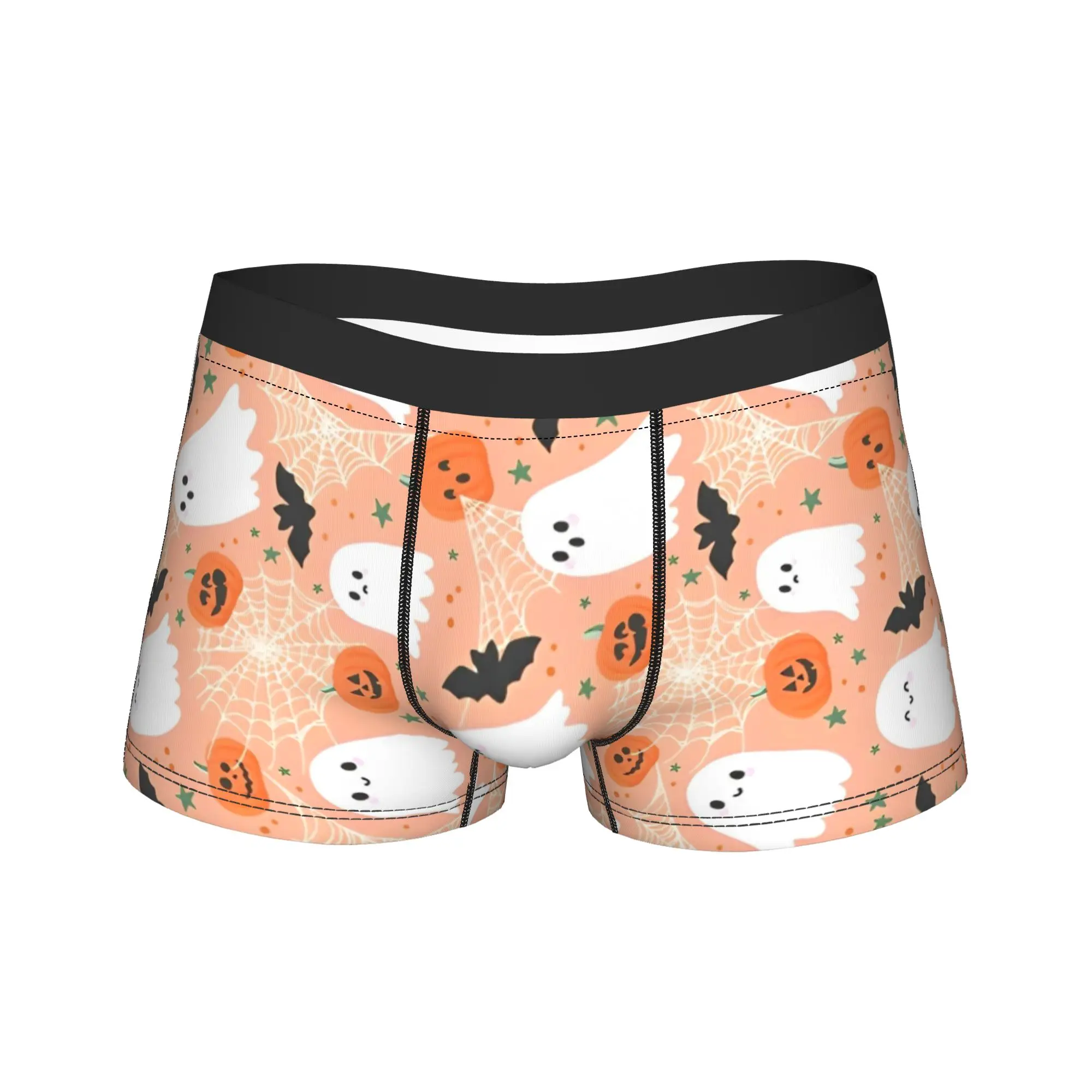 Halloween Pumpkins Ghosts Men's Underwear Trick or Treat Cute  Boxer Briefs Shorts Panties Humor Polyester Underpants for Male
