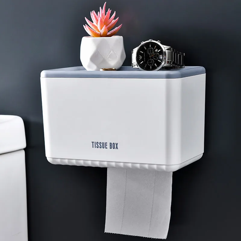 Toilet Tissue Box Waterproof Hole Free Creative Toilet  Paper Extraction Wall Hanging Household Toilet Roll Paper Storage Rack