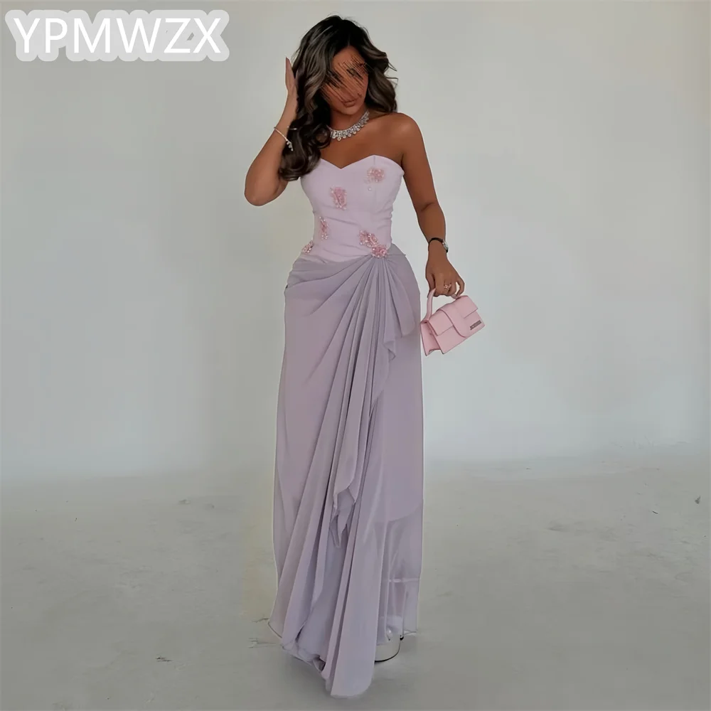 

Customized Party Dress Occasion Prom Gown Evening Formal YPMWZX Sweetheart Column Floor Length Skirts Vertically Bespoke Occasio