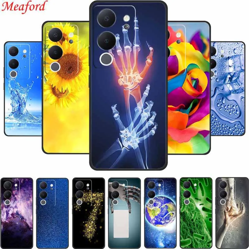 For Vivo V30 Lite Case V30lite Phone Cover Black Silicone Soft Phone Case For Vivo V30 Lite Back Cover Case Protective Funda Bag