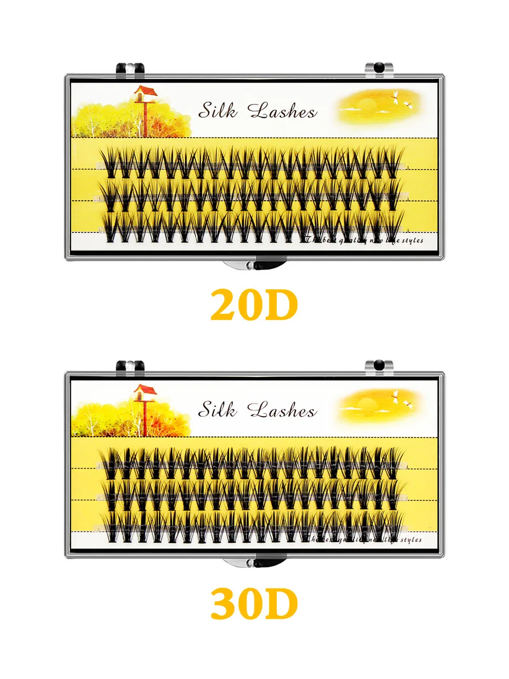 MUYD Cils individuels en soie noire faits à la main 20D/30D, extensions de cils en grappe, cils de vison naturels DD, cils doux, volume 3D