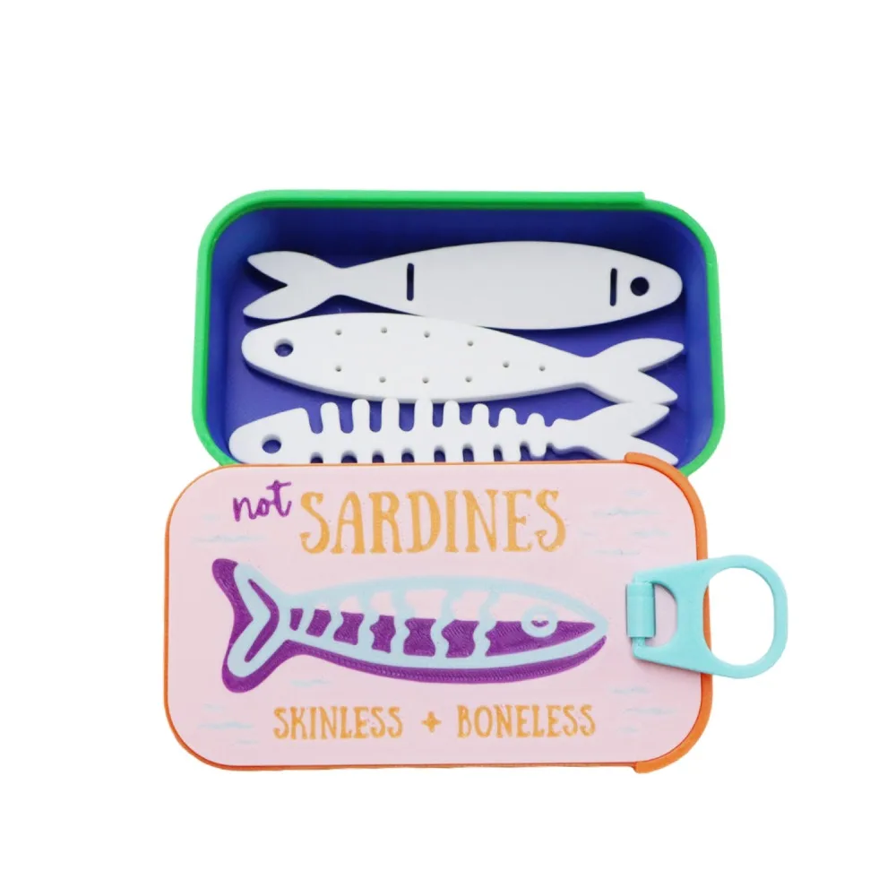 1Pc/set 3D Printed Sardine Tin Jewelry Box Multi Functional Creative Jewelry Display Organizer Decorative Durable