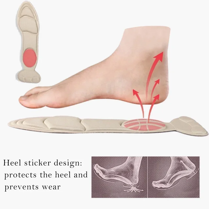 2-6pcs Women High-heel Shoes Insoles Memory Foam Insoles Anti-slip Cutable Insole Comfort Breathable Foot Care Massage Shoe Pads image 6