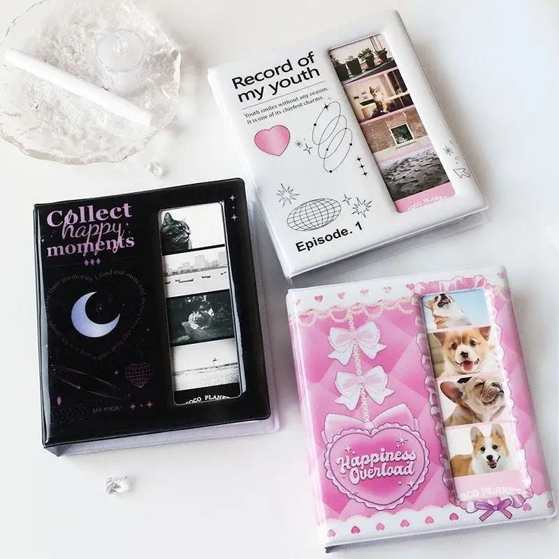 INS Korean Fashion Love Heart Life 4-Grid Album Cute Girls Idol Photo Storage Card Book 3IN Card Holder Gifts
